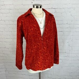 C.J. Banks Christopher Banks Corduroy Stretch Zip Jacket Size 1X Orange